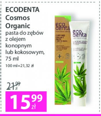 Pasta do z臋b贸w cosmos organic Ecodenta promocja