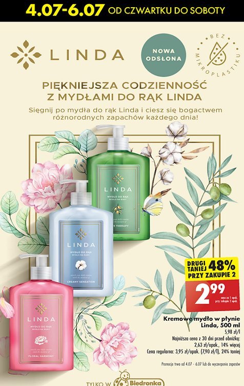 Mydło w płynie oliwka Linda promocja