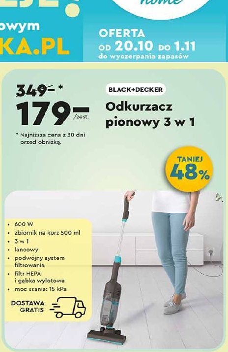 Odkurzacz pionowy 3w1 Black & decker promocja w Biedronka