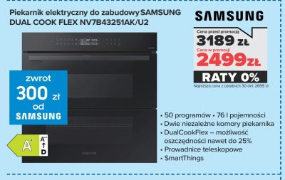 Piekarnik elektryczny DUAL COOK FLEX NV7B4325IAK/U2 promocja w NEONET