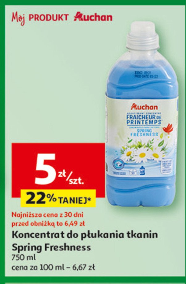 Koncentrat do płukania spring freshness Auchan promocja