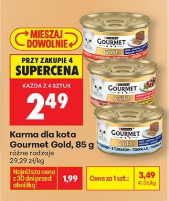 Karma dla kota Gourmet Gold 85 g różne rodzaje promocja w Biedronka