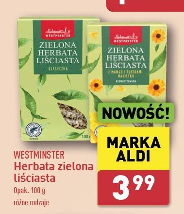 Herbata zielona Westminster promocja