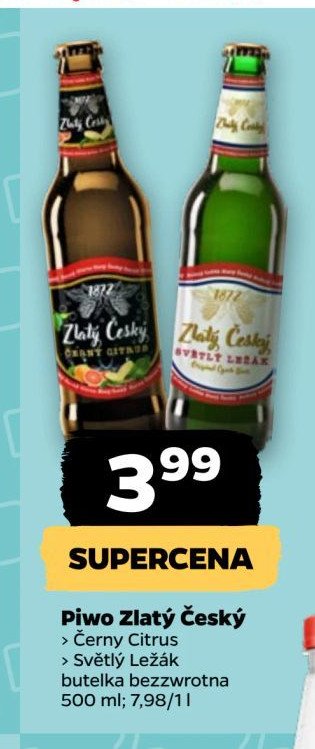 Piwo Zlaty cesky cerny citrus promocja