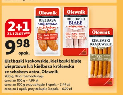 Kie艂baski bia艂e wieprzowe Olewnik promocja