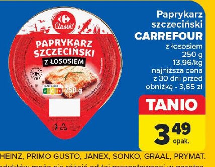 Paprykarz szczeciński z łososiem Carrefour classic promocja w Carrefour Market