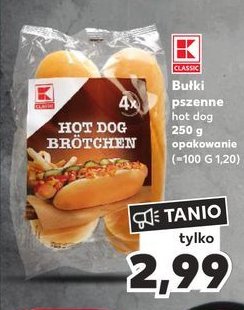 Bułki pszenne hot dog K-classic promocja