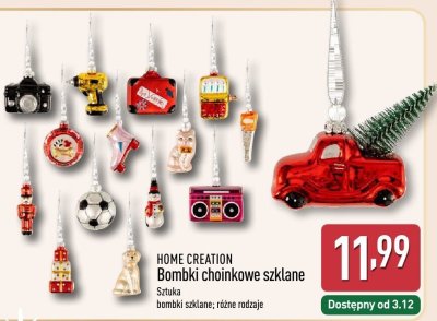 Bombki choinkowe szklane HOME CREATION promocja w Aldi