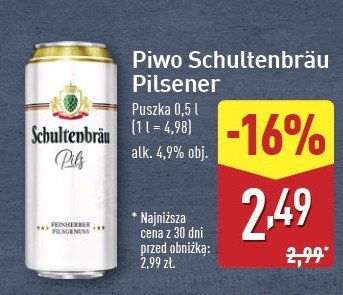 Piwo Schultenbrau pilsner promocja w Aldi