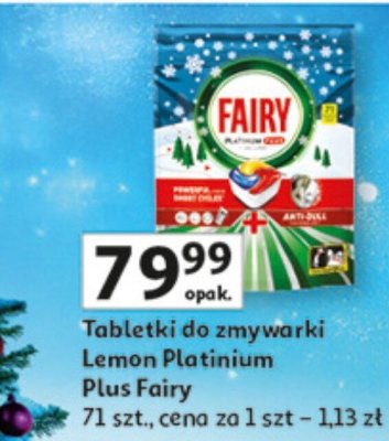 Tabletki do zmywarki Fairy Lemon Platinum Plus promocja w Auchan