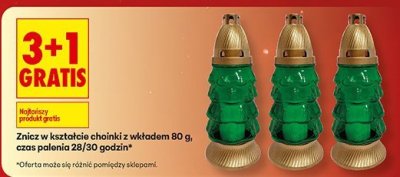 Znicz w kształcie oładki z wkładem 80g lub czas palenia 28/30 godzin promocja w Biedronka