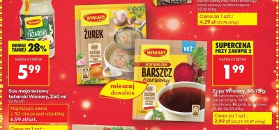 Zupa Winiary, 48-75 g: barszcz czerwony, barszcz biały, grochowa, krupnik, jarzynowa promocja w Biedronka