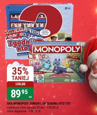 Gra MONOPOLY JUNIOR LUB ZGADNIJ KTO TO? promocja w bi1