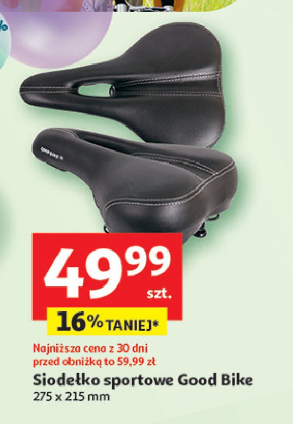 Siodełko sportowe Good bike promocja w Auchan