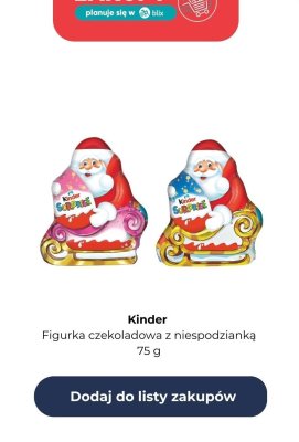 Figurka czekoladowa z niespodzianką 75 g promocja w Dino