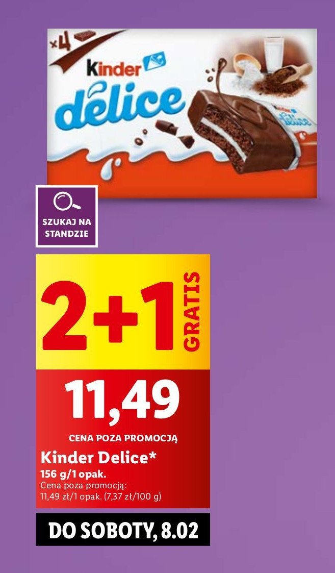 Baton kakaowy Kinder delice promocja w Lidl