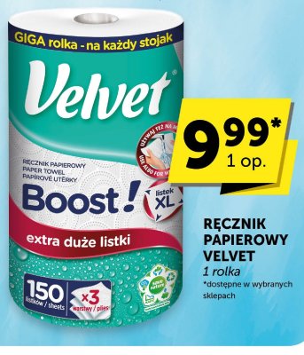 Ręcznik papierowy Velvet Boost! XL 1 rolka promocja w Euro Sklep