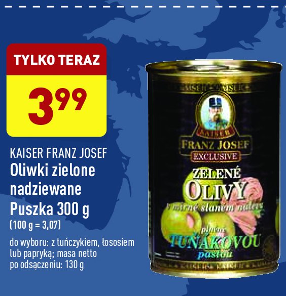 Oliwki zielone nadziewane łososiem KAISER FRANZ JOSEF promocja