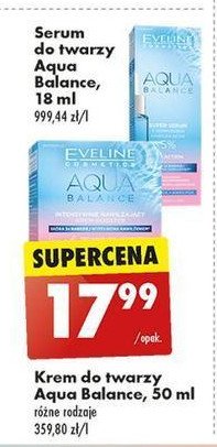 Silnie regenerujący krem-serum Eveline cosmetics aqua balance promocja