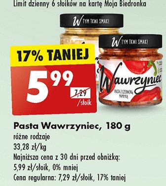 Pasta z ciecierzycą pieprzem i czarnuszką Wawrzyniec promocja