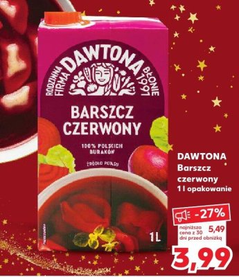 Barszcz czerwony Dawtona 1l promocja w Kaufland