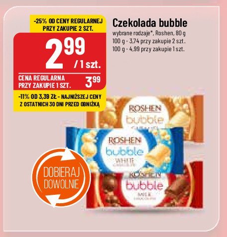 Czekolada caramel bubble Roshen promocja