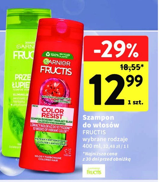 Przeciwłupieżowy szampon fall-fight do włosów w fazie wypadania Garnier fructis przeciwłupieżowy promocja
