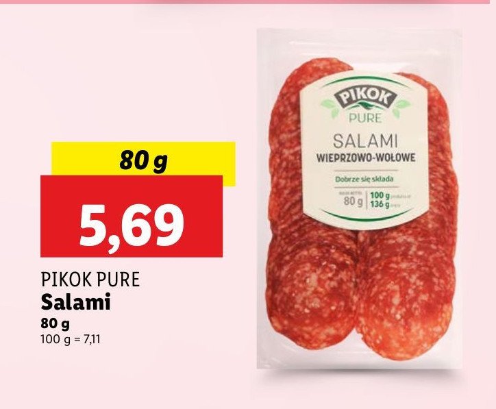 Salami wieprzowo-wo艂owe Pikok pure promocja