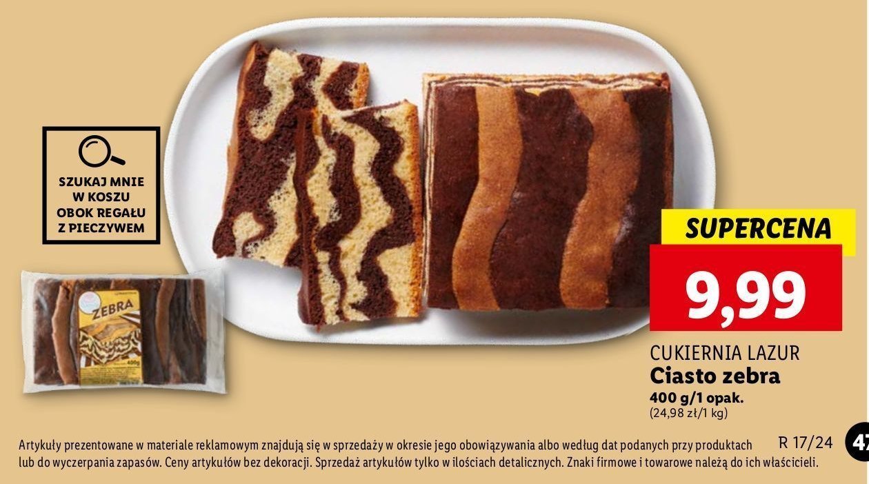 Ciasto zebra CUKIERNIA LAZUR promocja w Lidl