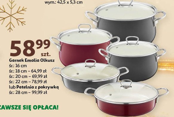 Garnek emaliowany 22 cm Emalia olkusz promocja w Auchan