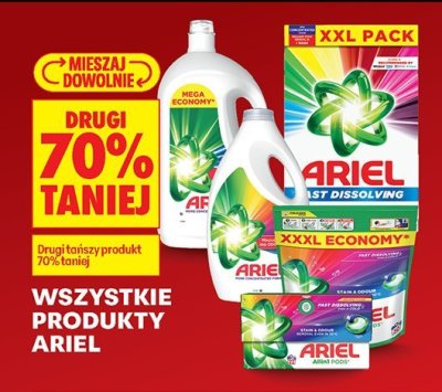 Wszystkie produkty Ariel drugi -70% promocja w Biedronka