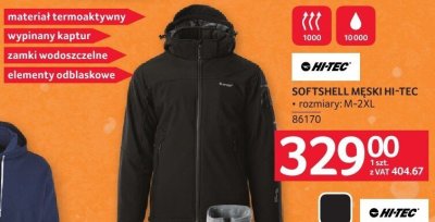 Softshell męski Hi-Tec rozmiary M-XL promocja w Selgros