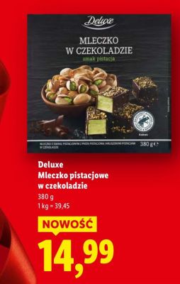 Czekolada Deluxe Mleczko pistacjowe w czekoladzie promocja w Lidl