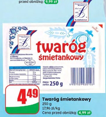 Twaróg śmietankowy promocja w Dino