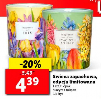 Świeca zapachowa w szkle hiacynt i tulipan W5 promocja