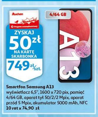 Smartfon a13 Samsung galaxy promocja