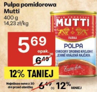 Pulpa pomidorowa Mutti promocja w Delikatesy Centrum