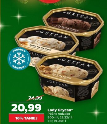 Lody Grycan, różne rodzaje promocja w Netto