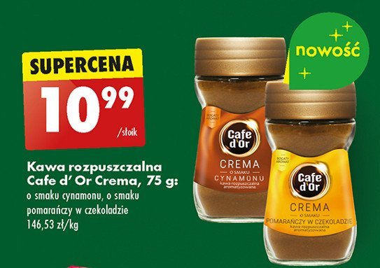 Kawa o smaku cynamonu Cafe d'or crema promocja