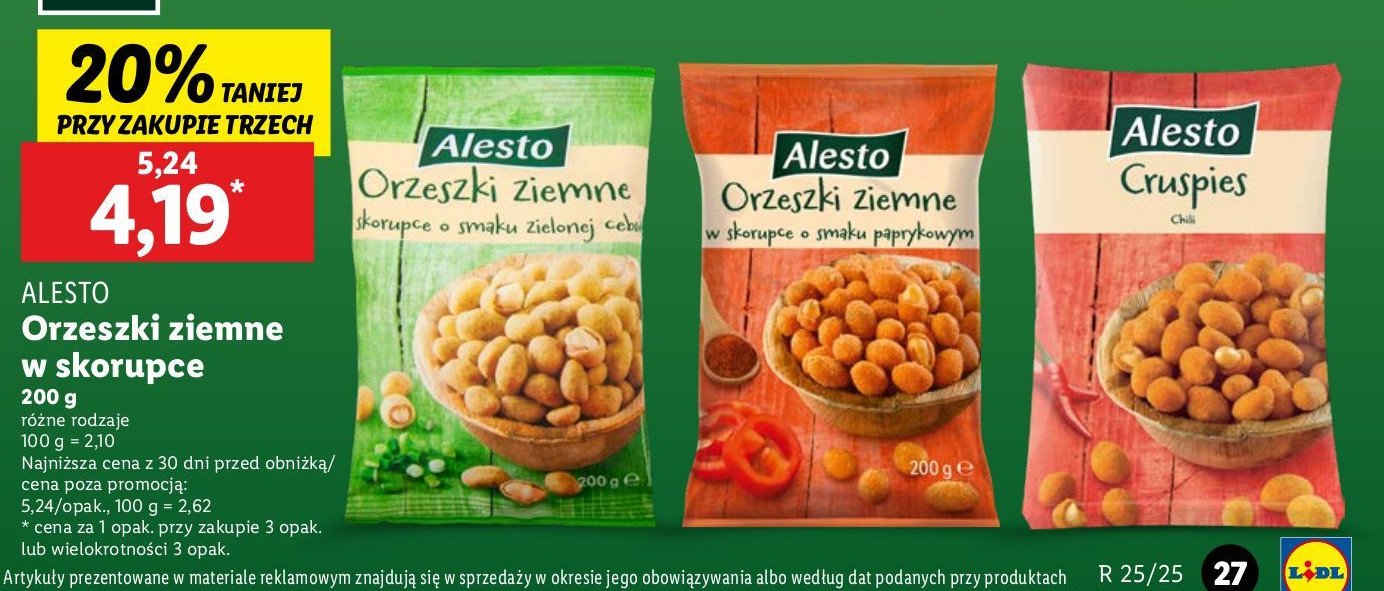 Orzeszki ziemne w cieście paprykowym Alesto promocja