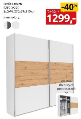 Szafa Saturn SZF2D/270/21 promocja w Black Red White