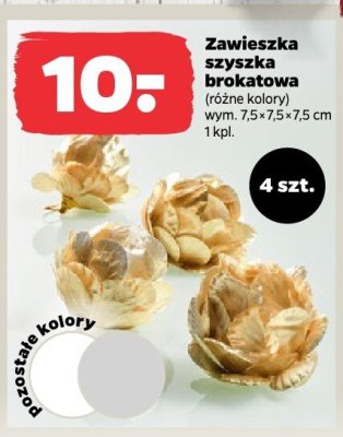 Zawieszka szyszka brokatowa, różne kolory promocja w Netto
