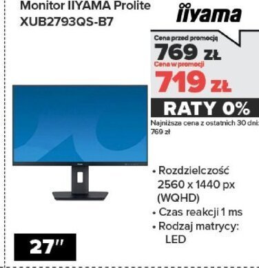 Monitor Prolite XUB2793QS-B7 promocja w NEONET