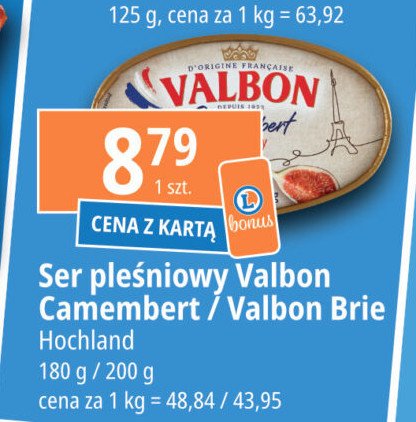 Ser camembert oryginalny Valbon promocja
