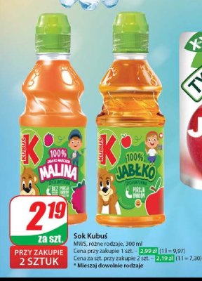 Sok marchew-malina-jabłko Kubuś go! promocja