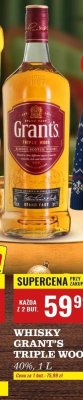 Whisky Grant's Triple Wood 40%, 1 L promocja w Biedronka