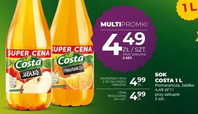 Sok Costa Pomarańcza 1 L promocja w Duży Ben