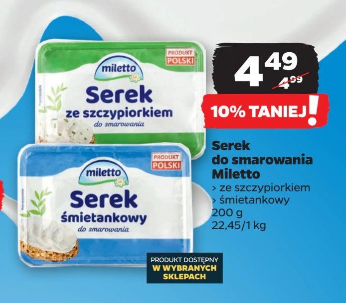 Serek ze szczypiorkiem Miletto promocja w Netto