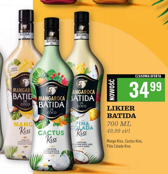 Likier Mangaroca batida pina colada kiss promocja