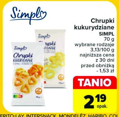 Chrupki kukurydziane serowe Simpl promocja